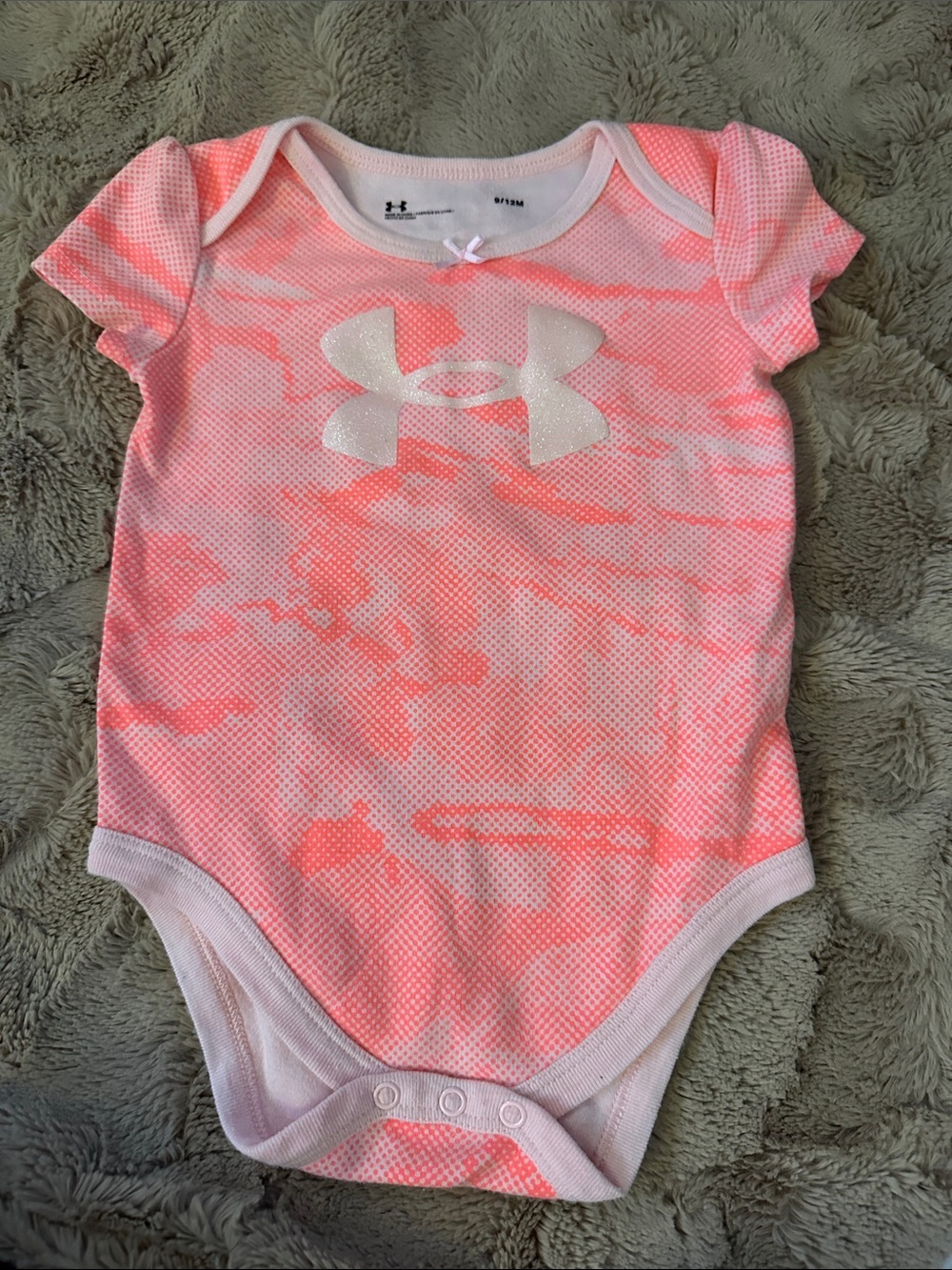 Under Armour Pink Coral Camo Baby Bodysuit, 9-12 months